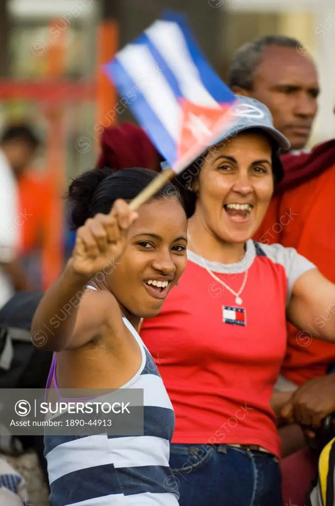 People at a protest, Havana, Cuba, West Indies, Central America