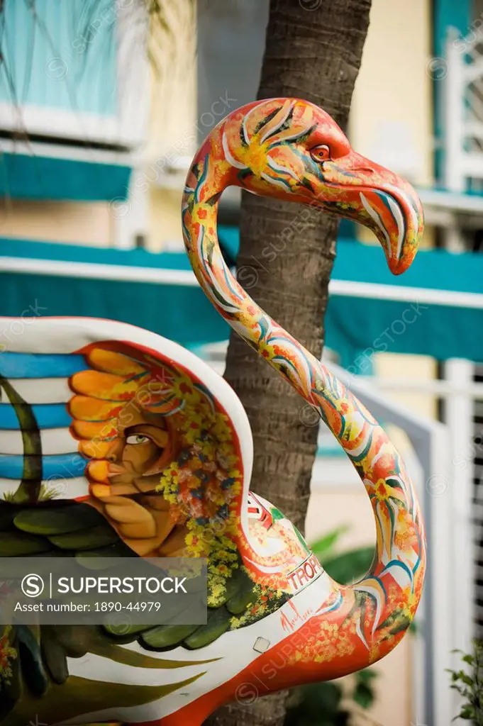 Pelican statue, South Beach, Miami, Florida, United States of America, North America