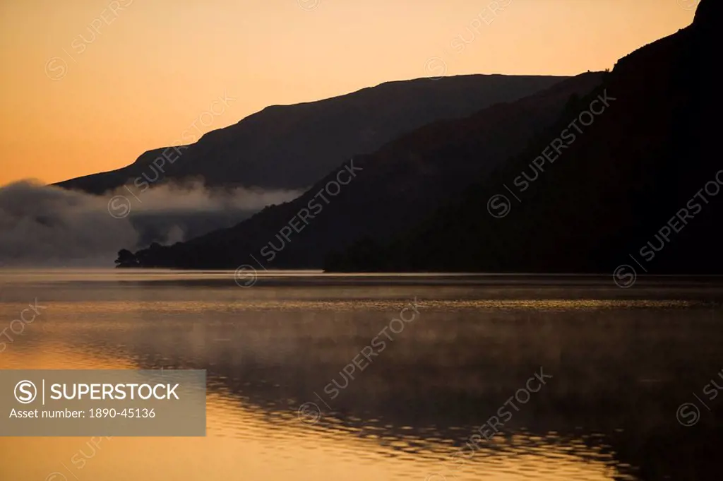 Sunrise, Ullswater, Lake District National Park, Cumbria, England, United Kingdom, Europe