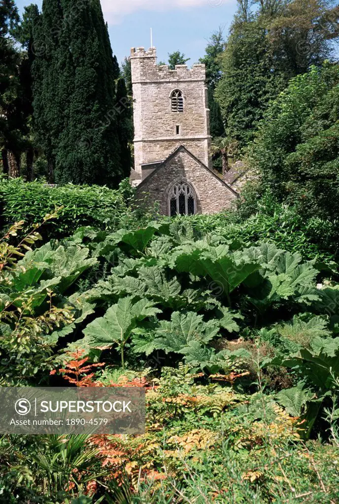 Church dating from the 13th century, St. Just_in_Roseland, Cornwall, England, United Kingdom, Europe