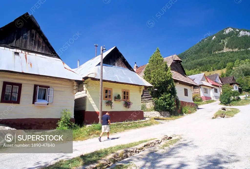 Unique village architecture of Vlkolinec village, UNESCO World Heritage Site, Velka Fatra Mountains, Slovakia, Europe
