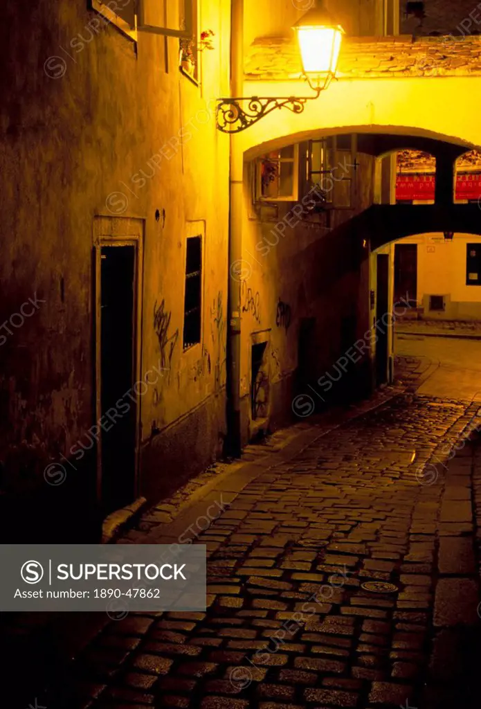 Bastova Street is a fine example of historical street in city´s old district, Bratislava, Slovakia, Europe