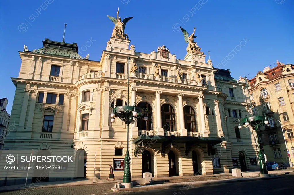 Vinohrady Theatre dating from 1909 at namesti Miru square, Vinohrady, Prague, Czech Republic, Europe