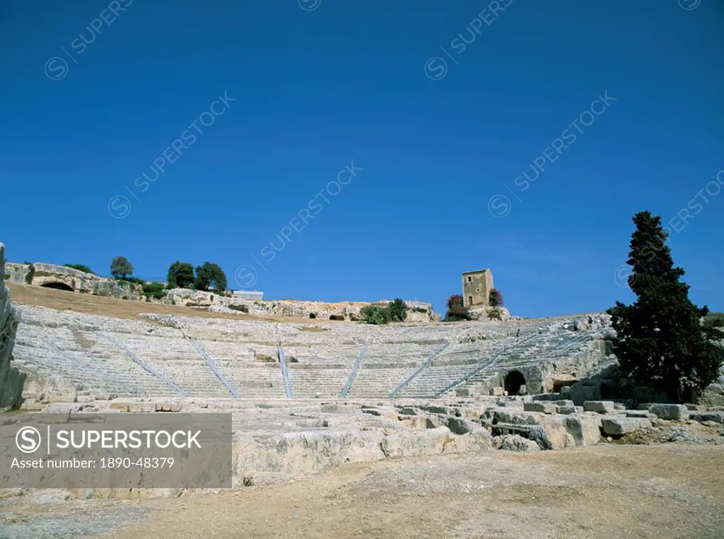 The Greek theatre, Siracusa, island of Sicily, Italy, Europe