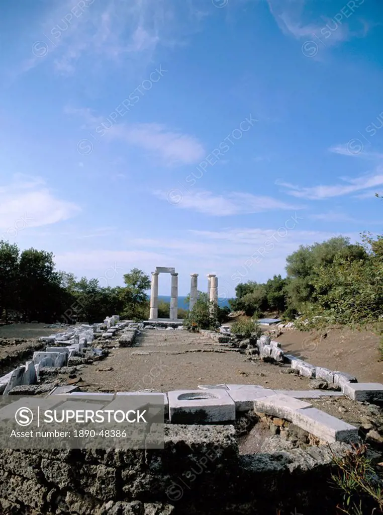 Temple of Nike, Samothraki Samothrace, Aegean Islands, Greek Islands, Greece, Europe