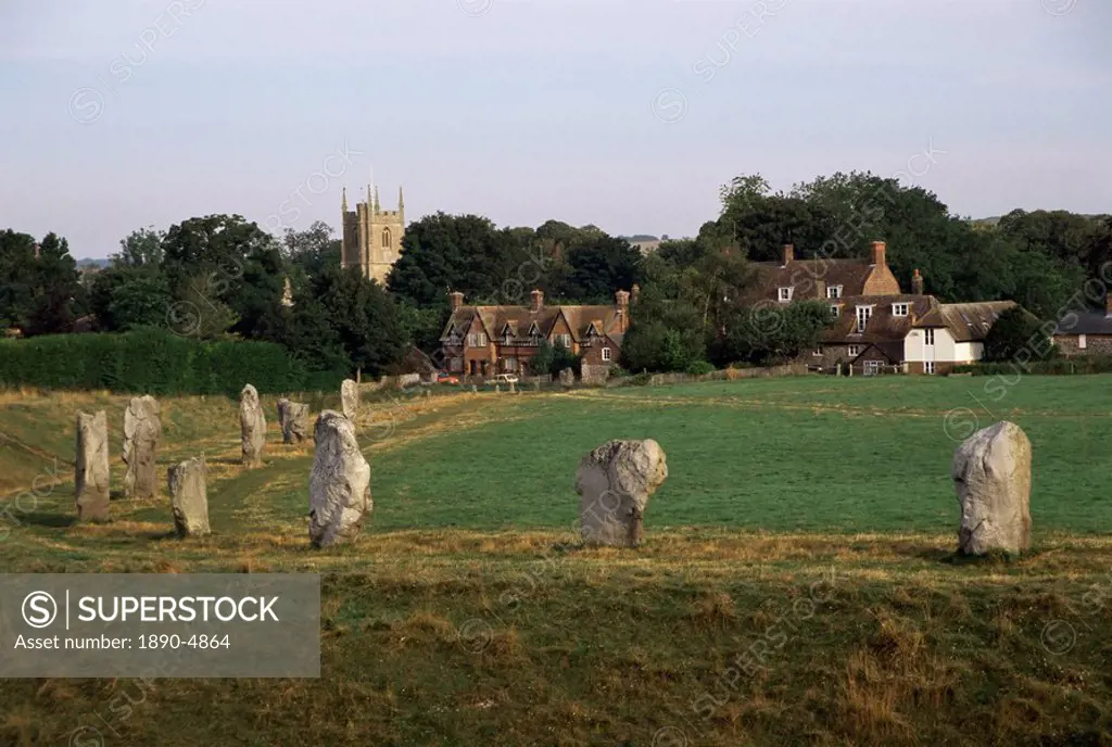 Stone circle at Avebury, UNESCO World Heritage Site, Wiltshire, England, United Kingdom, Europe