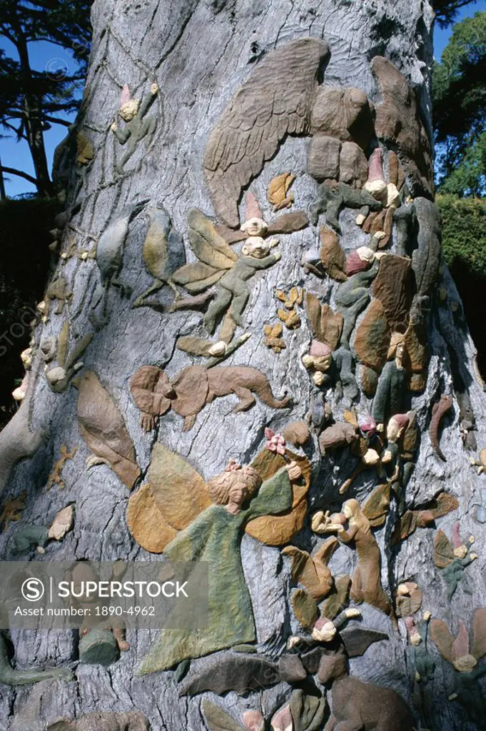 Fairies Tree carving by Ola Cohn, 1931_4, Fitzroy Garden, Melbourne, Victoria, Australia, Pacific