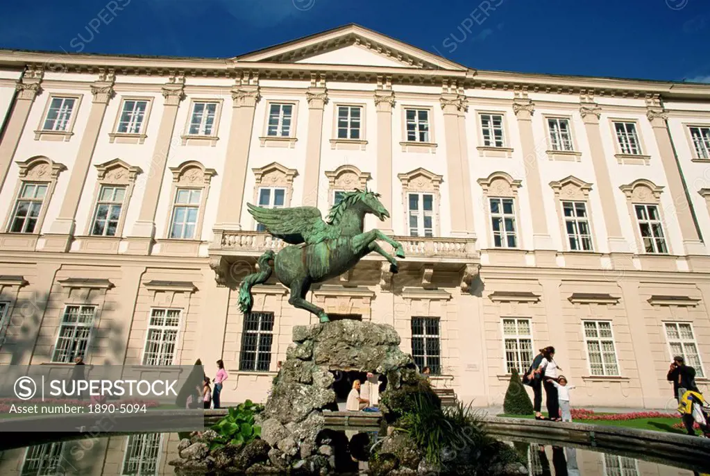 Pegasus Fountain, Schloss Mirabell, Salzburg, Austria, Europe