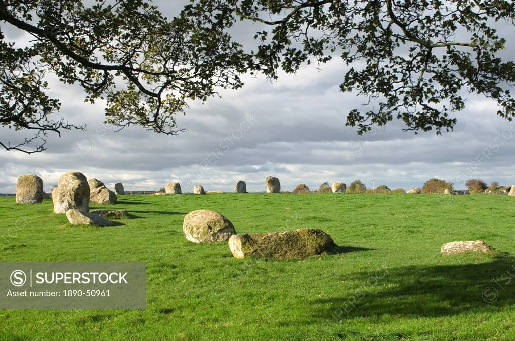 Long Meg Druids Circle, Little Salkeld, Eden Valley, Cumbria, England, United Kingdom, Europe
