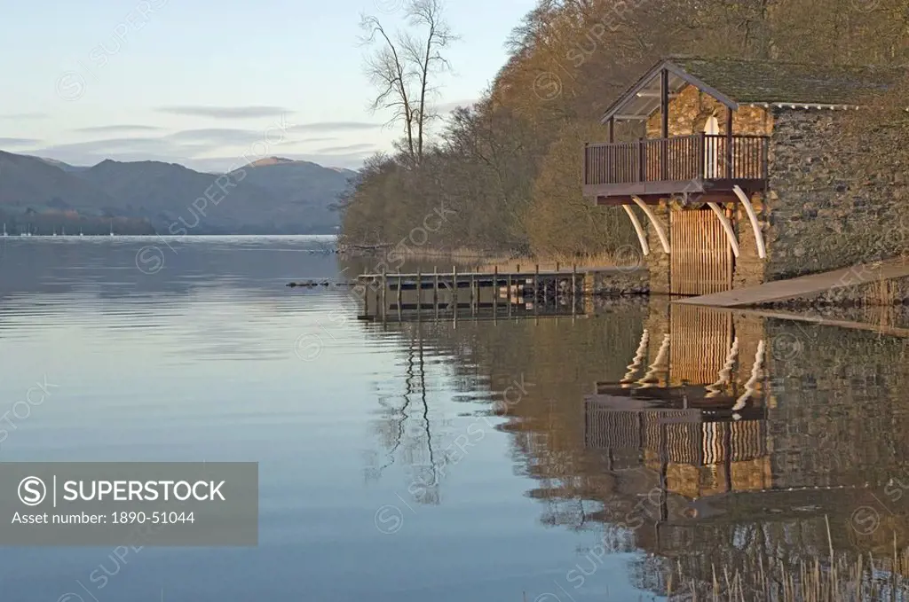 The Boathouse, Lake Ullswater, Lake District National Park, Cumbria, England, United Kingdom, Europe