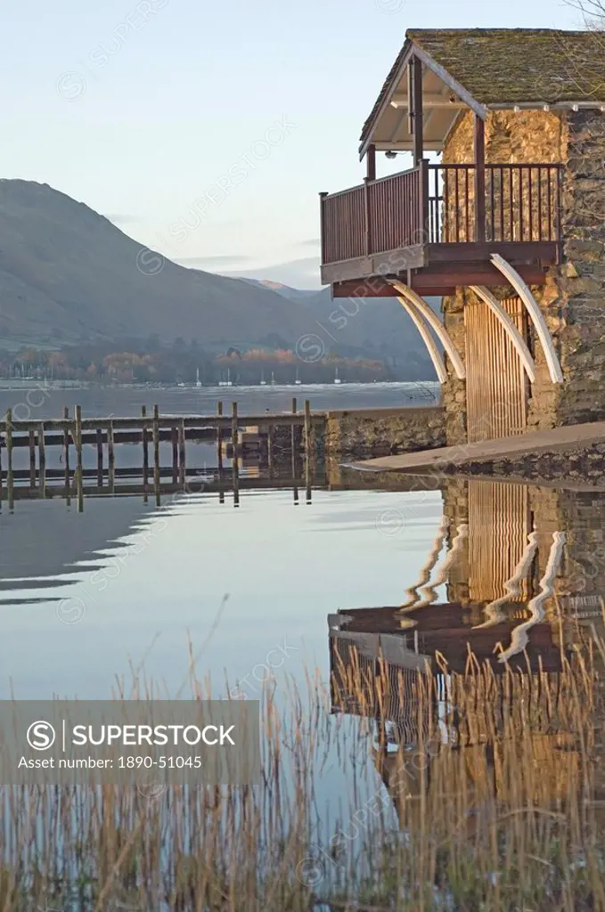 The Boathouse, Lake Ullswater, Lake District National Park, Cumbria, England, United Kingdom, Europe