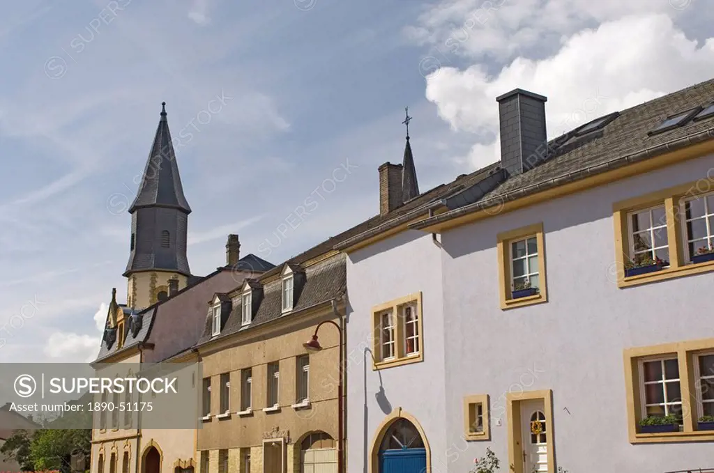 A village street on the wine trail, Luxembourg Moselle, Europe