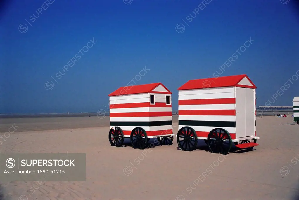 Beach huts, Blankenberge, Belgium, Europe