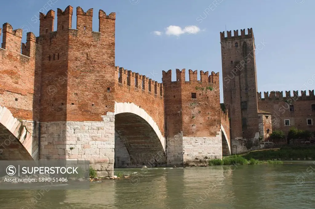 Ponte Scaligero, Verona, UNESCO World Heritage Site, Veneto, Italy, Europe