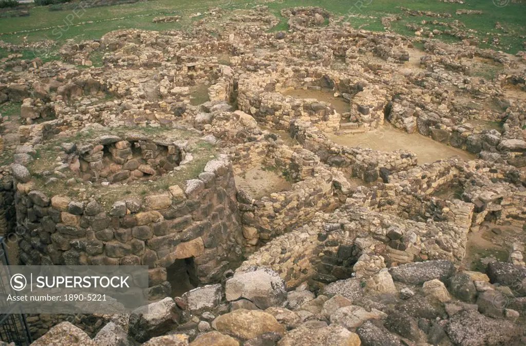 Su Nuraxi Nuraghic complex dating from 1500BC, ruins of possibly a palace dating from circa 1500BC, excavated since 1949, UNESCO World Heritage Site, ...