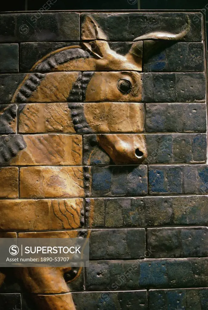 Babylonian wall tiles, Babylon, Iraq, Middle East