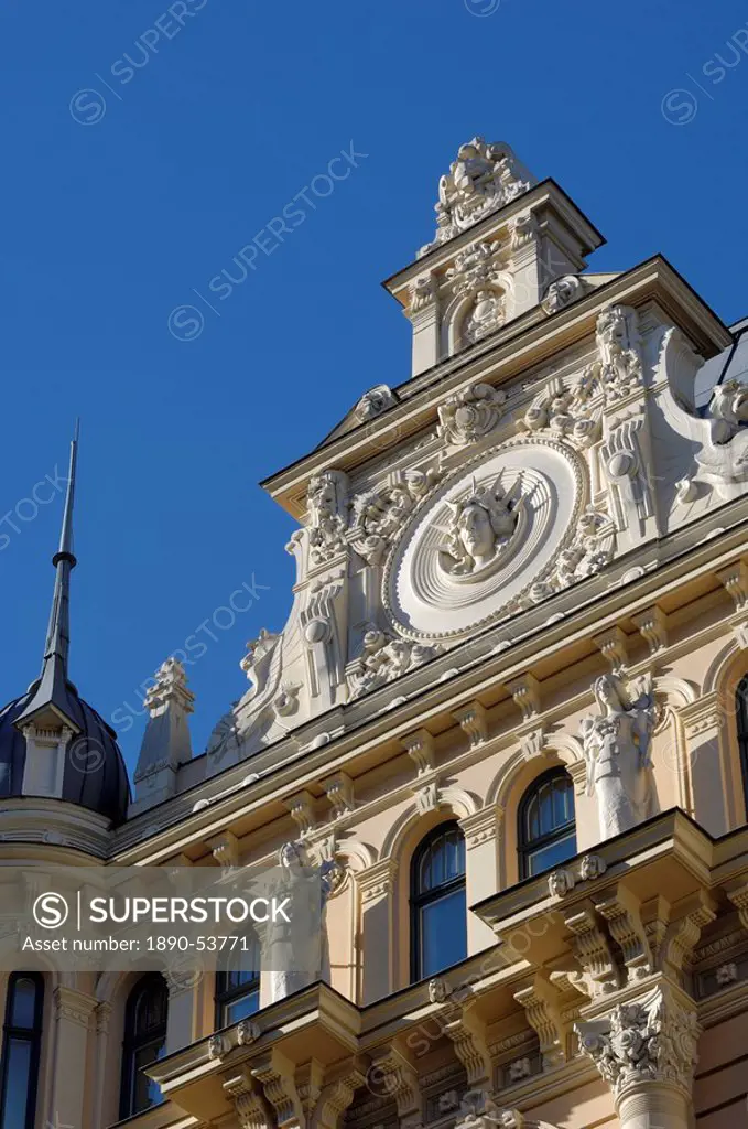 Art Nouveau architecture, 13 Alberta iela, Riga, UNESCO World Heritage Site, Lativa, Baltic States, Europe