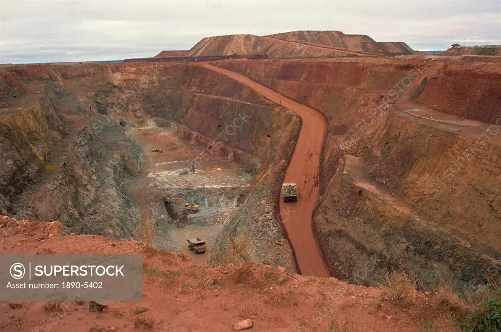 Open cut deep pit gold mining, taken in 1990, Kalgoorlie, Western Australia, Australia, Pacific