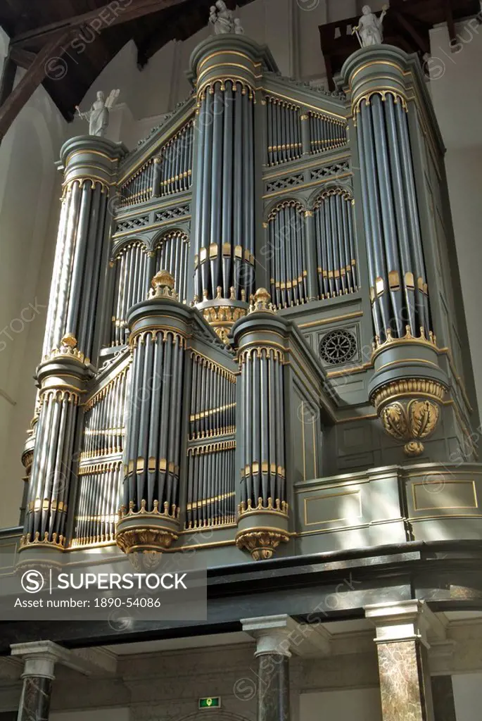 Organ, Oude Kirk Old Church, Delft, Holland The Netherlands, Europe