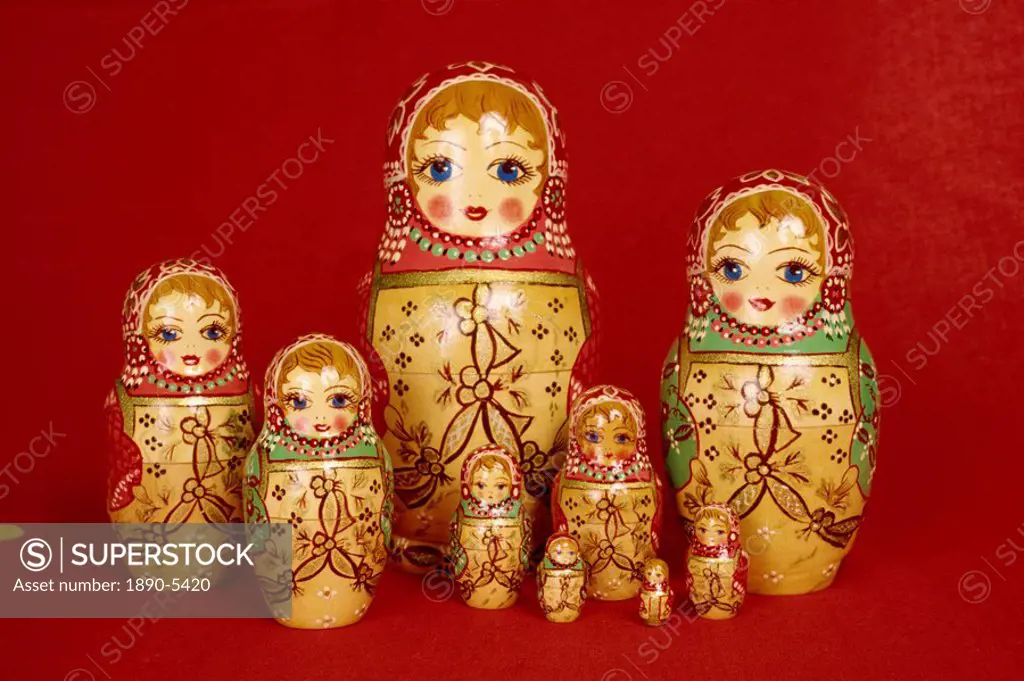 Typical Russian dolls for sale, Russia, Europe