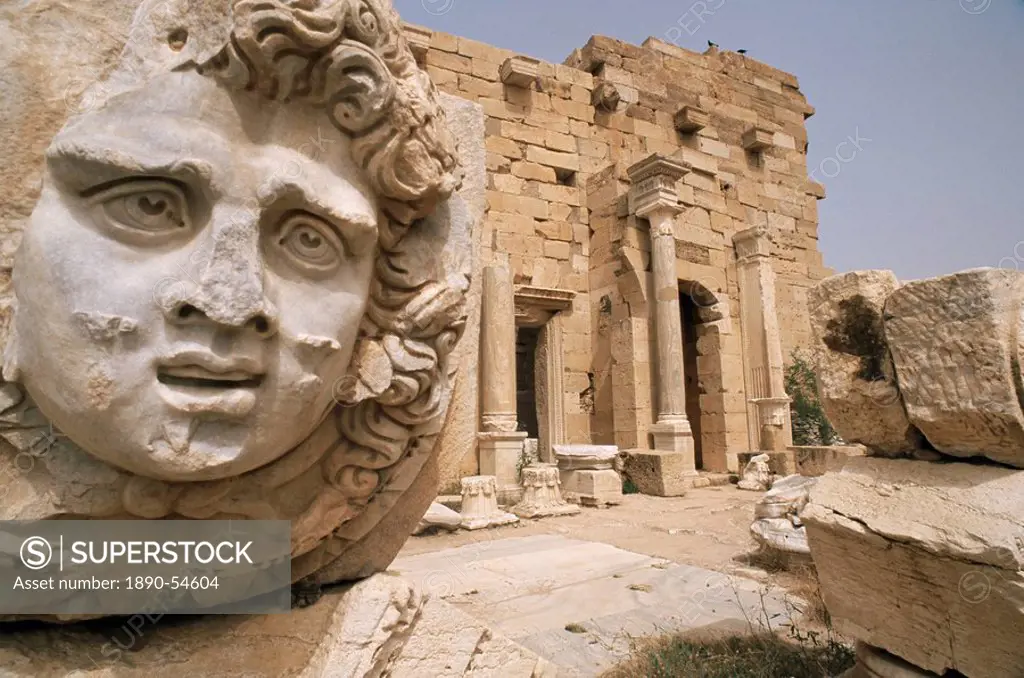 Settimius Severus Septimus Severus Forum, Leptis Magna, UNESCO World Heritage Site, Tripolitania, Libya, North Africa, Africa