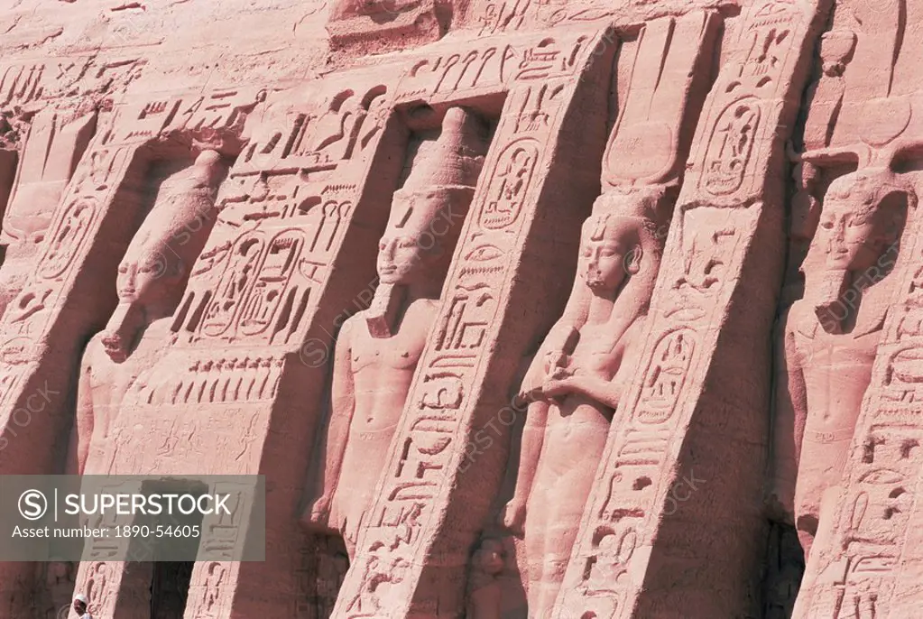 Queen Nefertari´s Temple, dedicated to Hathor, Abu Simbel, UNESCO World Heritage Site, Nubia, Egypt, North Africa, Africa