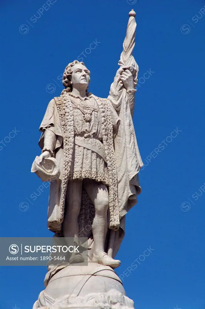 Statue of Christopher Columbus in San Juan, Puerto Rico, West Indies, Caribbean, Central America