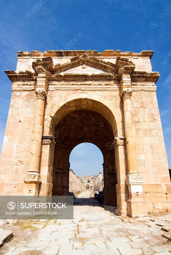 North Gate, Jerash Gerasa a Roman Decapolis city, Jordan, Middle East
