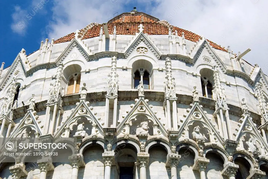 The Baptistry, Piazza dei Miracoli, UNESCO World Heritage Site, Pisa, Tuscany, Italy, Europe