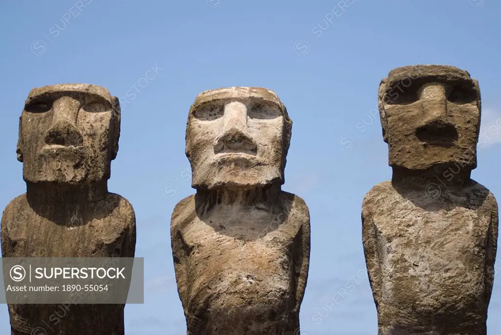 Ahu Tongariki, UNESCO World Heritage Site, Easter Island Rapa Nui, Chile, South America