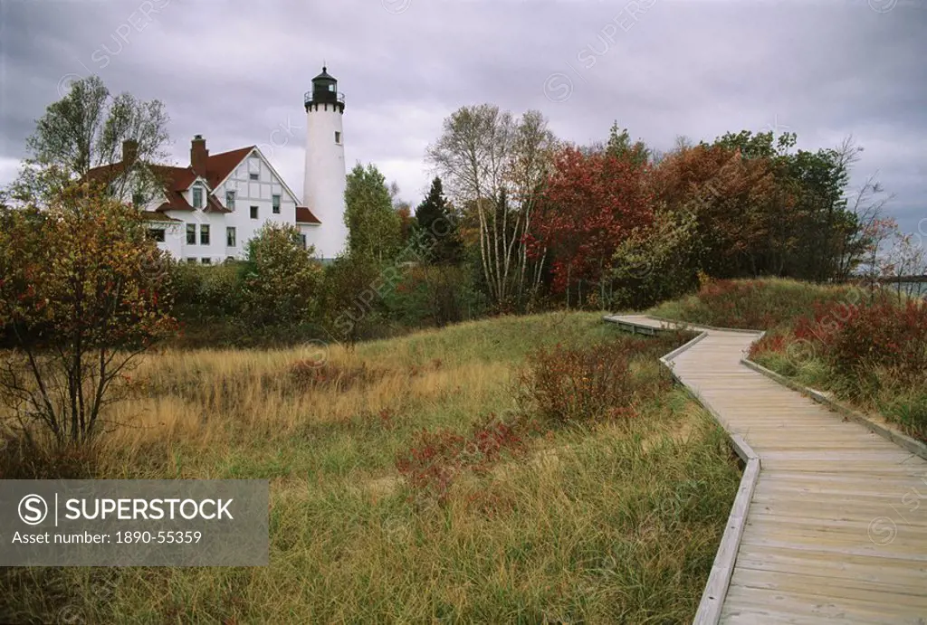 Point Iroquois Lighthouse, Lake Superior, Michigan, United States of America, North America