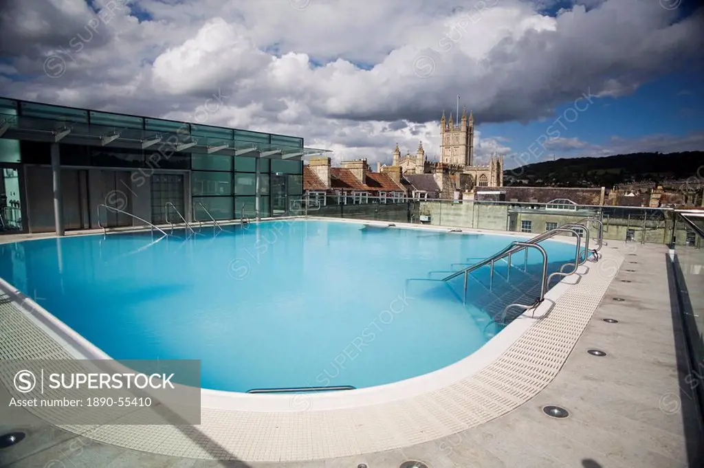 Roof Top Pool in New Royal Bath, Thermae Bath Spa, Bath, Avon, England, United Kingdom, Europe