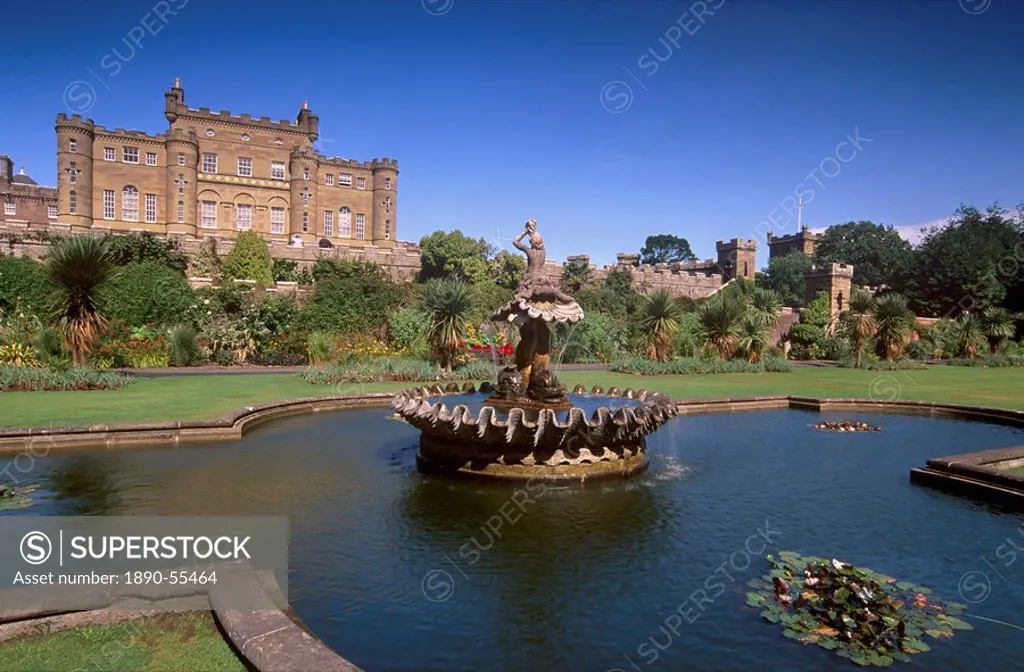 Culzean Castle dating from the 18th century, designed by Robert Adam, from the gardens, Ayrshire, Scotland, United Kingdom, Europe