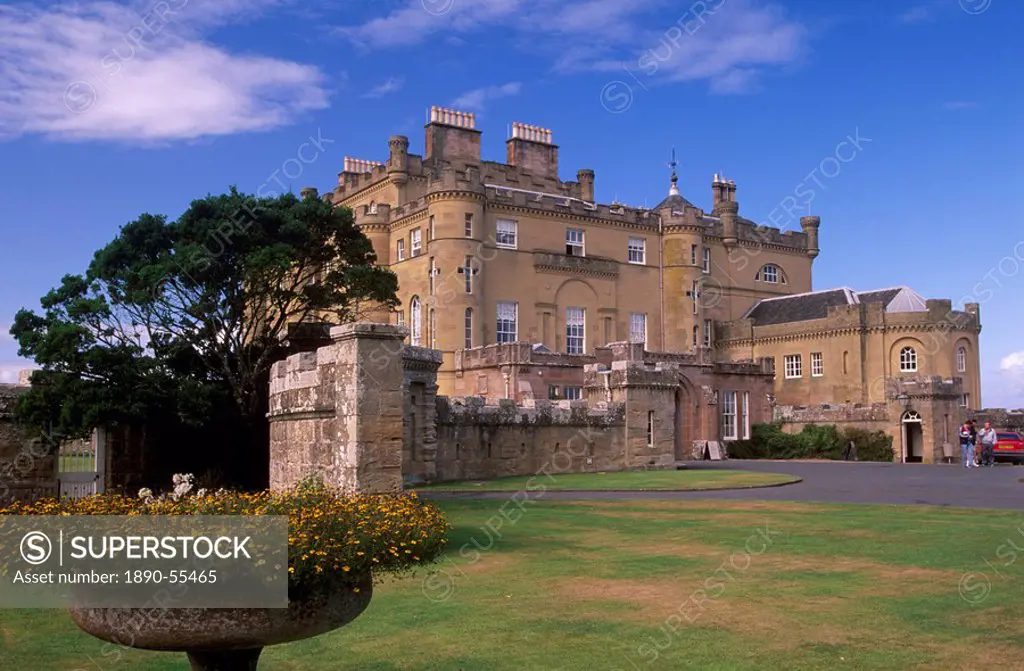 Culzean Castle, dating from the 18th century, designed by Robert Adam, from the gardens, Ayrshire, Scotland, United Kingdom, Europe