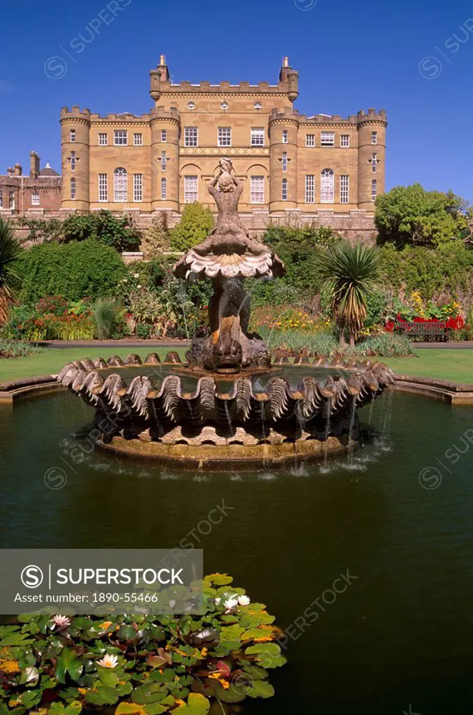 Culzean Castle, dating from the 18th century, designed by Robert Adam, from the gardens, Ayrshire, Scotland, United Kingdom, Europe