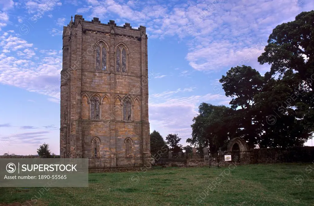Bell tower of Cambuskenneth Abbey, founded in 1147 by David I, burial place of King James III, near Stirling, Scotland, United Kingdom, Europe