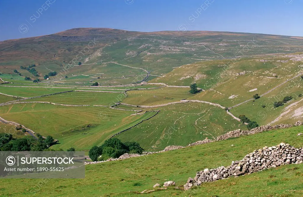 Typical and well preserved landscape of the Yorkshire Dales National Park, near Malham, Yorkshire, England, United Kingdom, Europe