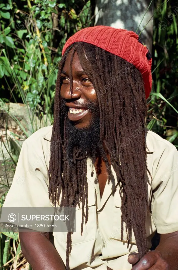 Portrait of a Rastafarian, Charlotte Amalie, St. Thomas, Virgin Islands, West Indies, Caribbean, Central America