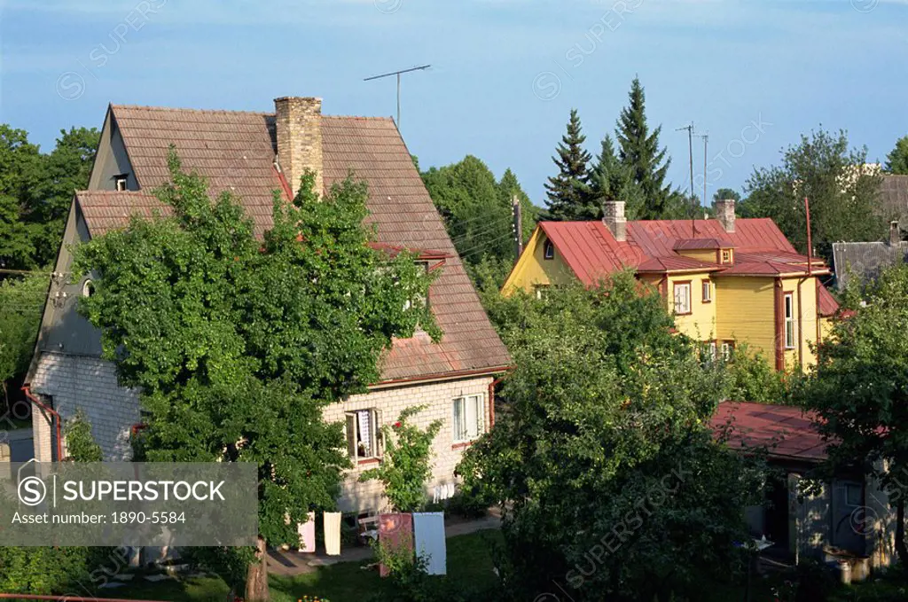 Houses, Parnu, Estonia, Baltic States, Europe