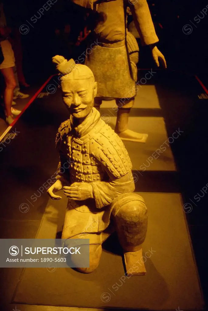 Terracotta figure from Xian in China on display at the Auckland museum in New Zealand, Pacific