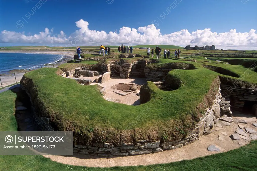 Skara Brae, neolithic village dating from between 3200 and 2200 BC, UNESCO World Heritage Site, Mainland, Orkney Islands, Scotland, United Kingdom, Eu...