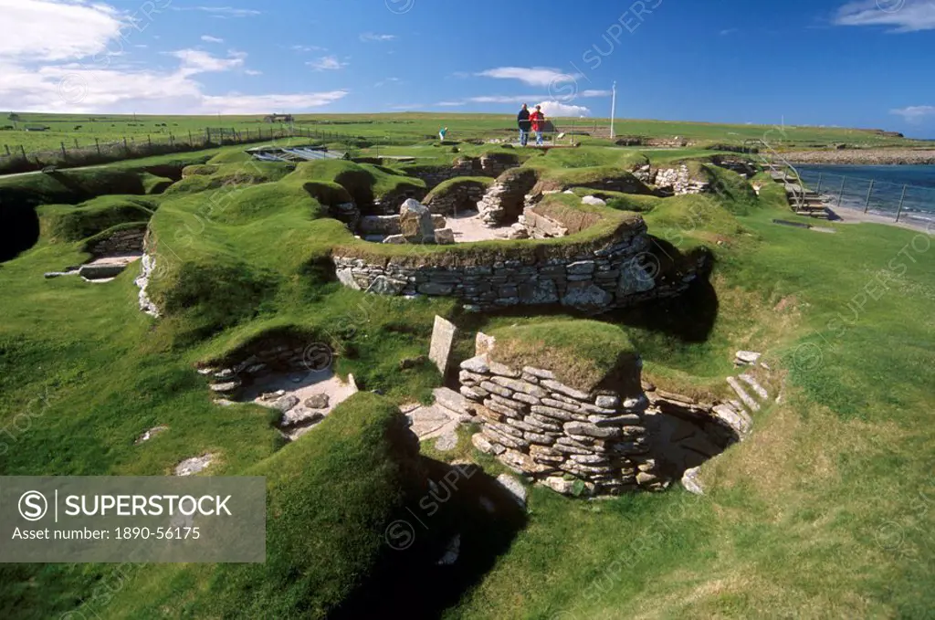 Skara Brae, neolithic village dating from between 3200 and 2200 BC, UNESCO World Heritage Site, Mainland, Orkney Islands, Scotland, United Kingdom, Eu...