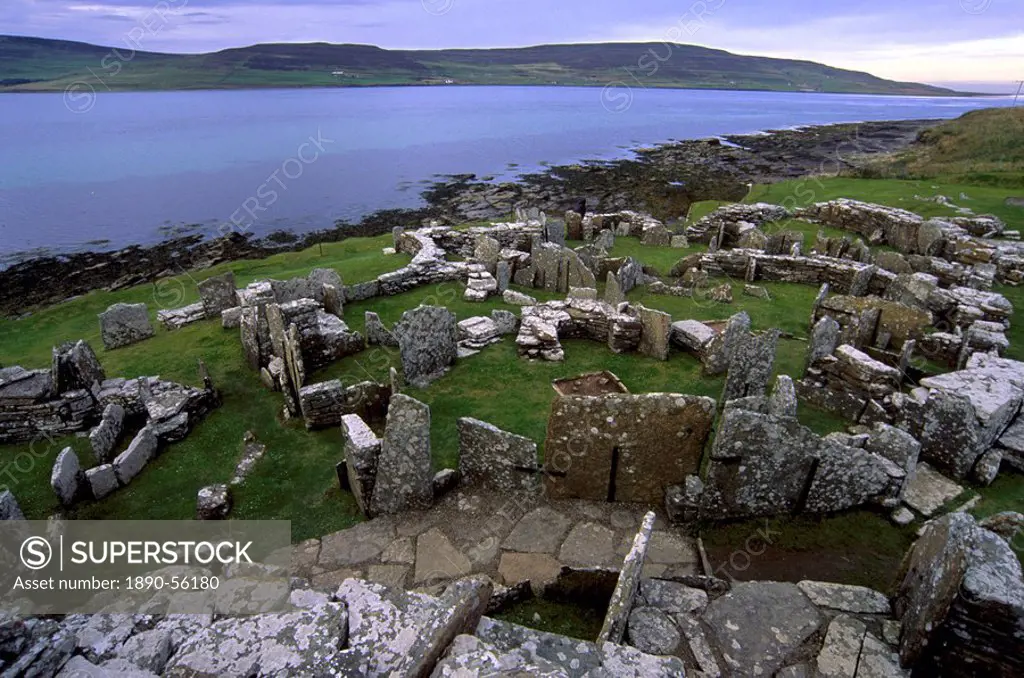 Remains of Iron Age dwelling houses around Broch of Gurness, Aikerness, dating from circa 200 BC, settlement from Iron age and Pictish period, Mainlan...