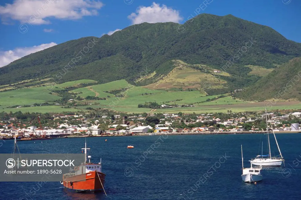 View to Basseterre, St. Kitts, Leeward Islands, West Indies, Caribbean, Central America