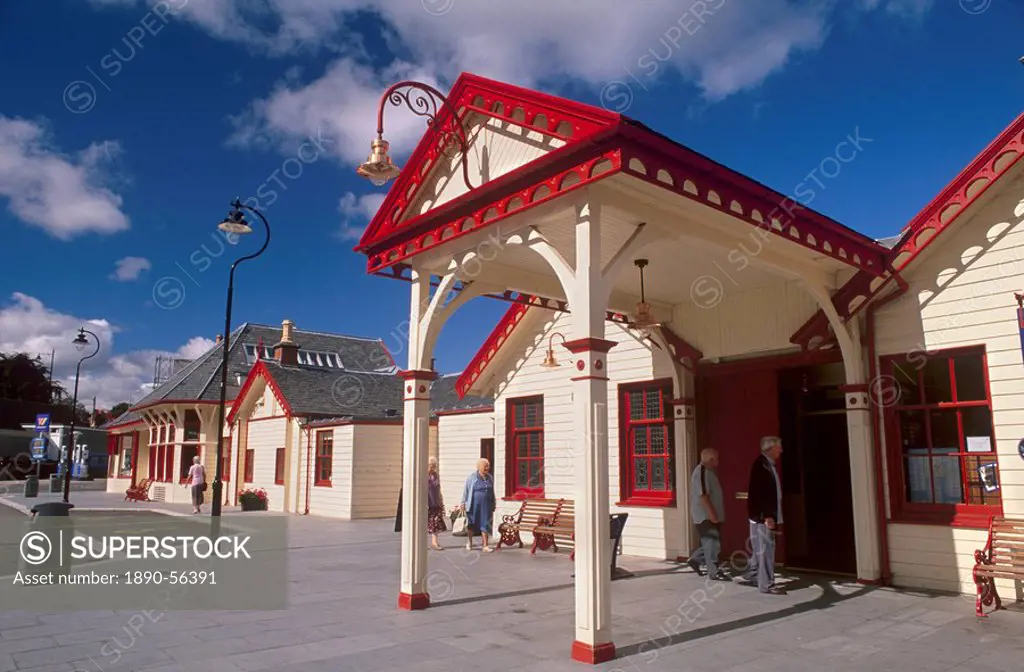 Victorian Royal Train Station, used by Queen Victoria, Ballater, Deeside, Aberdeenshire, Scotland, United Kingdom, Europe