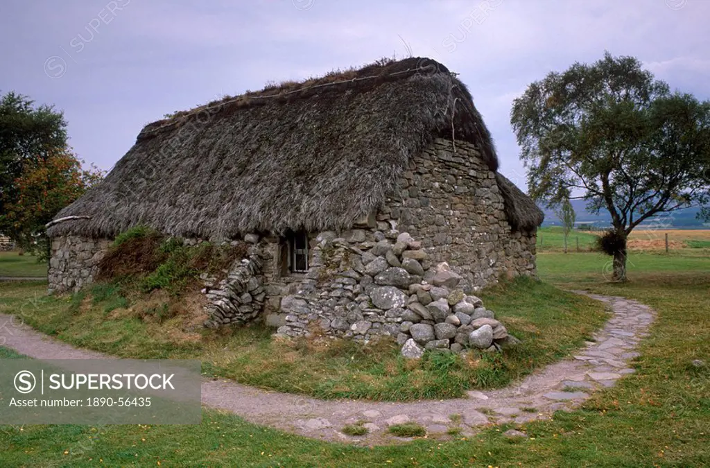 Old Leanach Cottage, Culloden battlefield, near Inverness, Highland region, Scotland, United Kingdom, Europe
