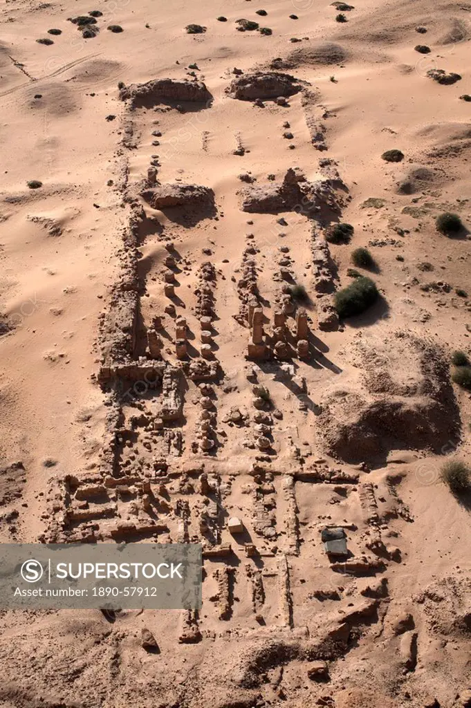 The Temple of Amun as seen from the holy mountain of Jebel Barkal, UNESCO World Heritage Site, Karima, Sudan, Africa