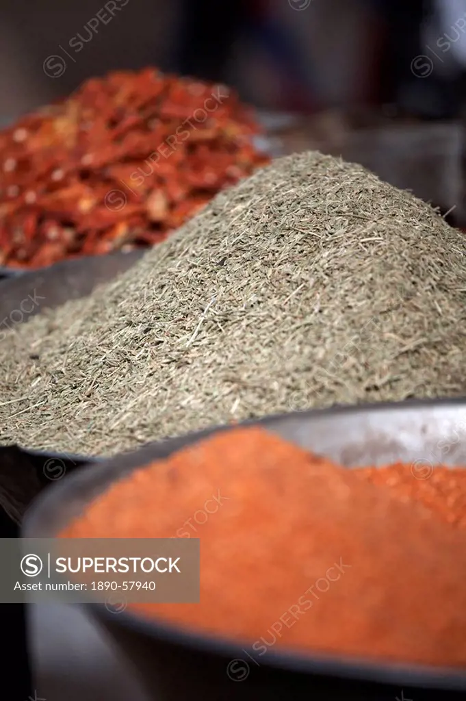 Spices on sale at the Dongola Souq, Sudan, Africa