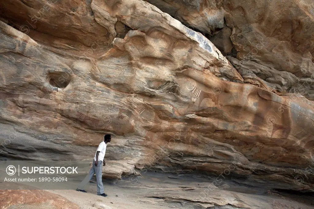 Five thousand year_old cave paintings in Lass Geel caves, Somaliland, northern Somalia, Africa