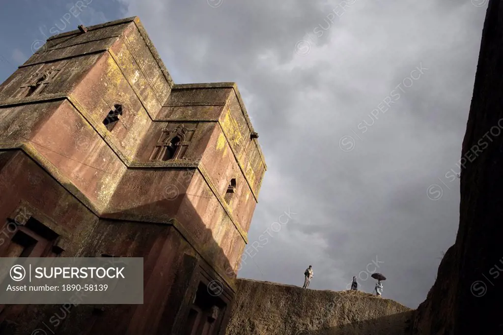 The rock_hewn church of Bet Giyorgis St. George, in Lalibela, UNESCO World Heritage Site, Ethiopia, Africa